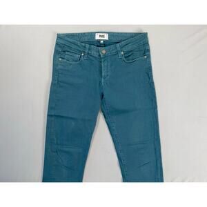 Paige Skyline Ankle Peg Leg Stretch Denim Jeans. Aqua, Women's Size 27. GUC !!